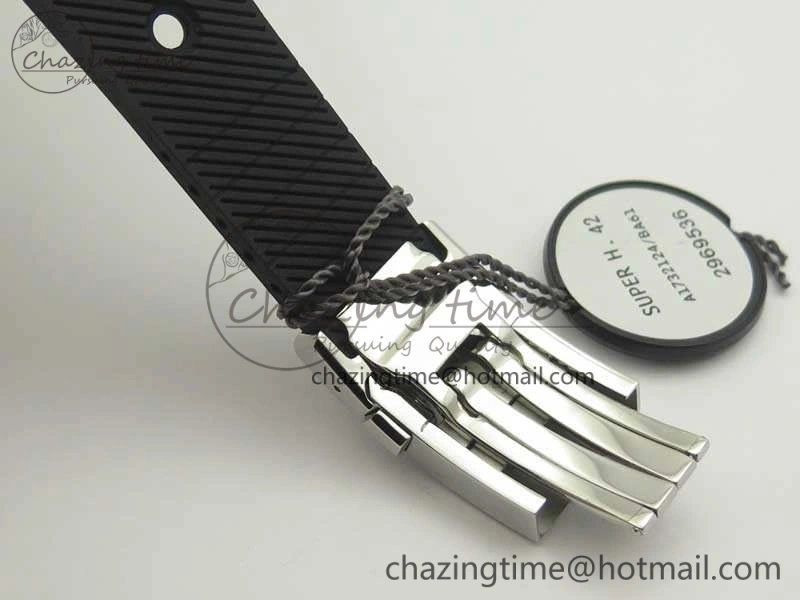 SuperOcean 42mm A17321 SS 1:1 Best Edition Black Dial On Rubber Strap A2824 (Free Rubber Strap) FastDry 5641