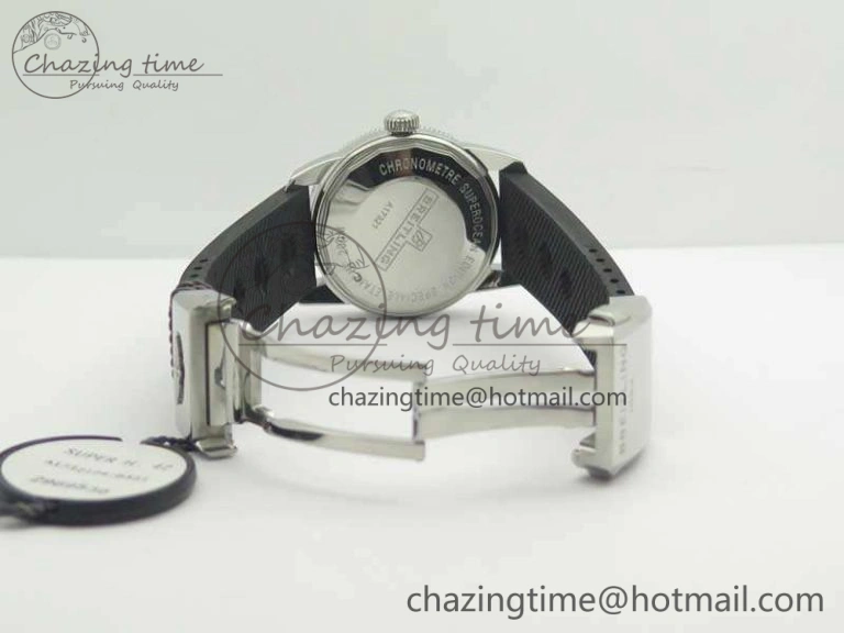 SuperOcean 42mm A17321 SS 1:1 Best Edition Black Dial On Rubber Strap A2824 (Free Rubber Strap) FastDry 5641