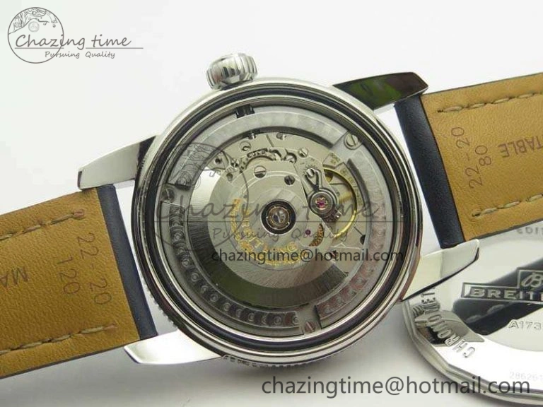 SuperOcean 42mm A17321 SS 1:1 Best Edition Blue Dial On Leather Strap ETA MoistureWicking 5662