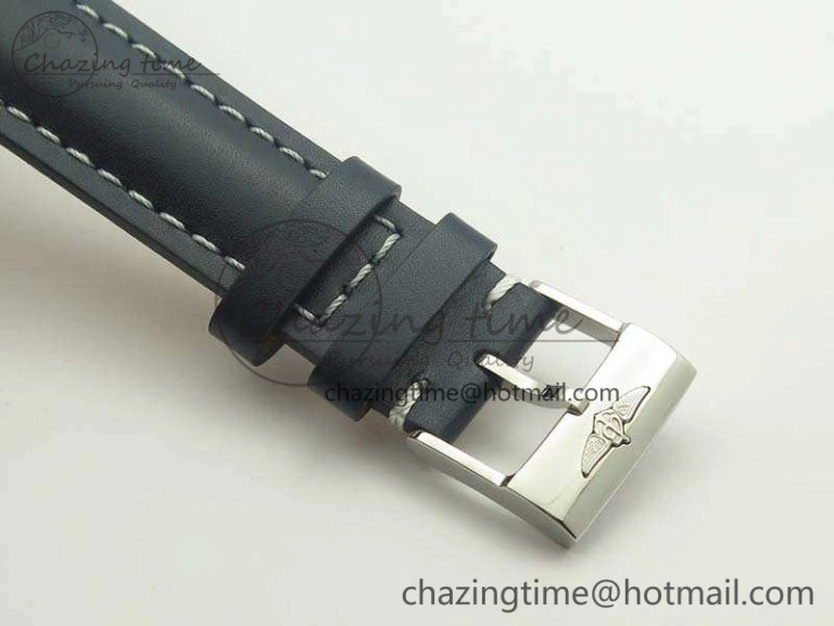 SuperOcean 42mm A17321 SS 1:1 Best Edition Blue Dial On Leather Strap ETA MoistureWicking 5662