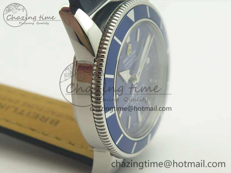SuperOcean 42mm A17321 SS 1:1 Best Edition Blue Dial On Leather Strap ETA MoistureWicking 5662