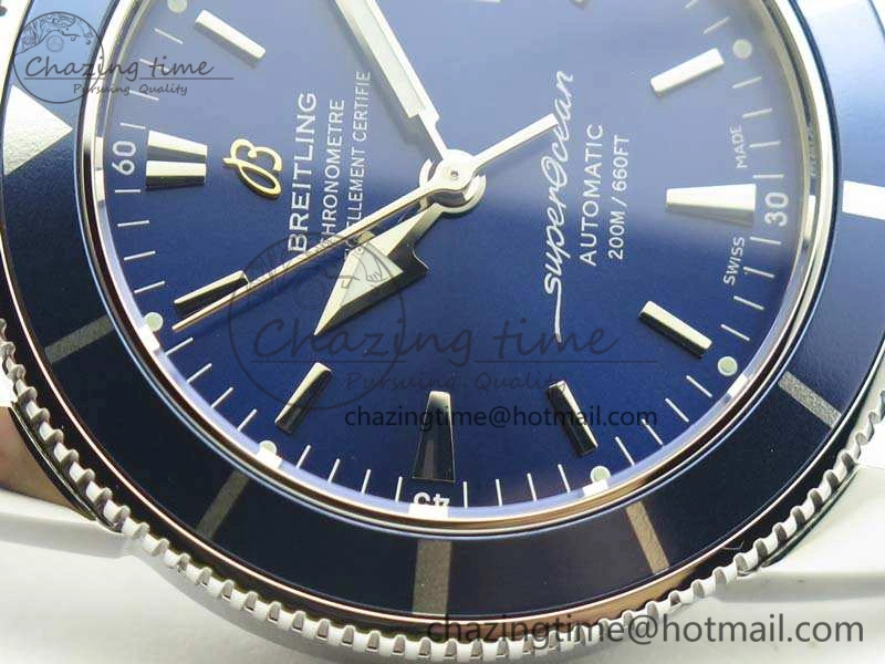 SuperOcean 42mm A17321 SS 1:1 Best Edition Blue Dial On Leather Strap ETA MoistureWicking 5662