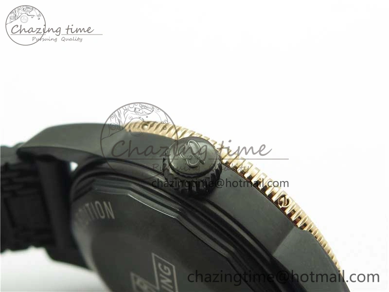 SuperOcean 42mm AB2010 DLC RG B50 1:1 Best Edition Black Dial Black Ceramic Bezel on Black Rubber strap A TechFriendly 5562