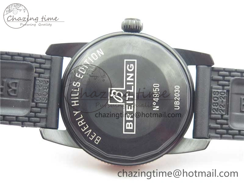 SuperOcean 42mm AB2010 DLC RG B50 1:1 Best Edition Black Dial Black Ceramic Bezel on Black Rubber strap A TechFriendly 5562