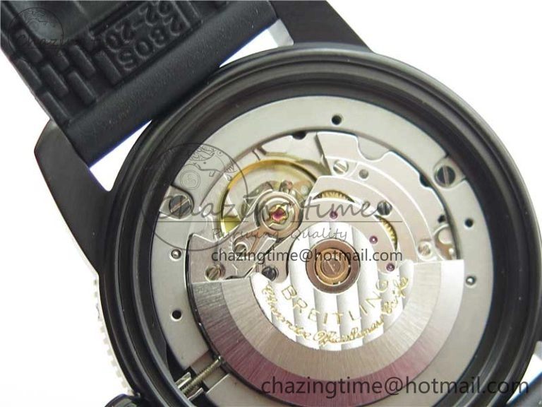 SuperOcean 42mm AB2010 DLC RG B50 1:1 Best Edition Black Dial Black Ceramic Bezel on Black Rubber strap A TechFriendly 5562