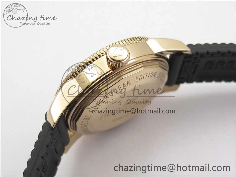 SuperOcean 42mm AB2010 RG B50 1:1 Best Edition Black Dial Black Ceramic Bezel on Black Rubber strap A Tailored 5556
