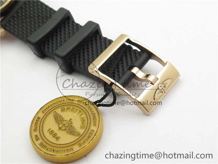 SuperOcean 42mm AB2010 RG B50 1:1 Best Edition Black Dial Black Ceramic Bezel on Black Rubber strap A Tailored 5556