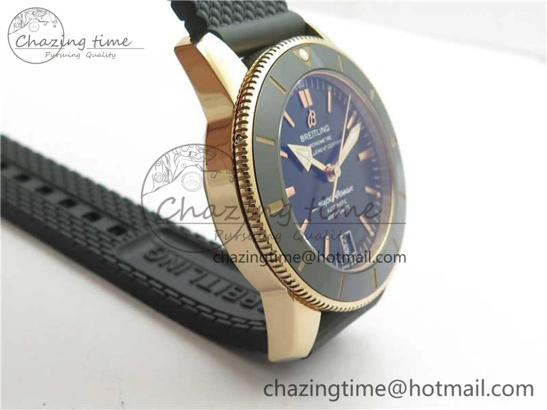SuperOcean 42mm AB2010 RG B50 1:1 Best Edition Black Dial Black Ceramic Bezel on Black Rubber strap A Tailored 5556