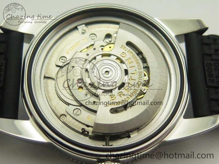 SuperOcean 42mm AB2010 SS GF 1:1 Best Edition Black Dial Black Ceramic Bezel On Rubber Strap B Flexible 5654