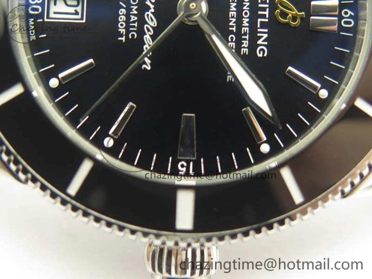 SuperOcean 42mm AB2010 SS GF 1:1 Best Edition Black Dial Black Ceramic Bezel On Rubber Strap B Flexible 5654