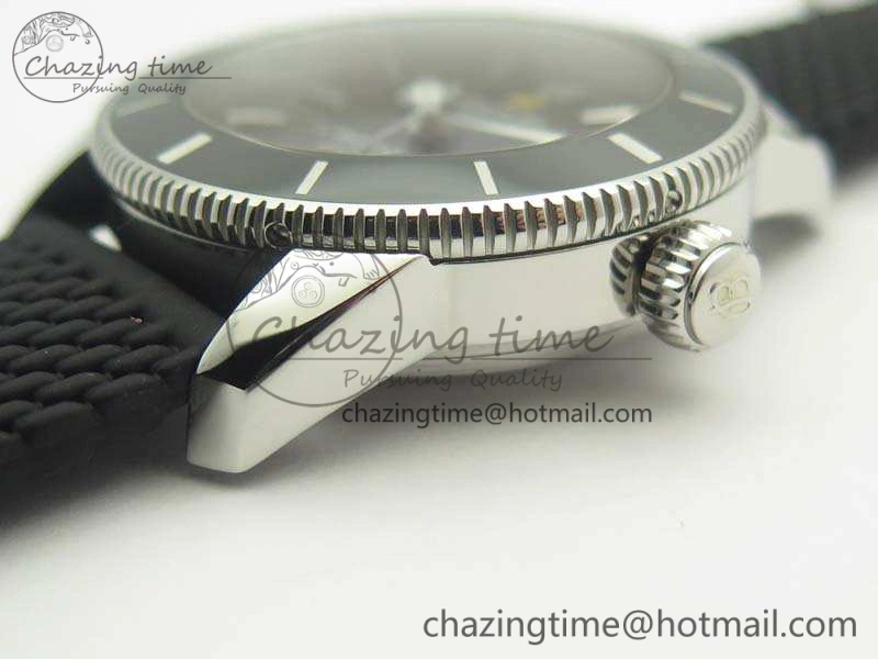 SuperOcean 42mm AB2010 SS GF 1:1 Best Edition Black Dial Black Ceramic Bezel On Rubber Strap B Flexible 5654