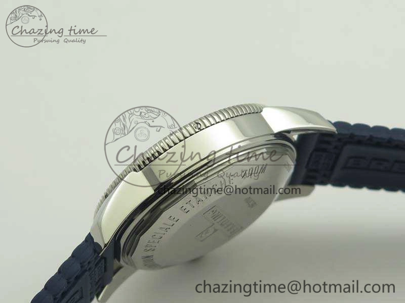 WaterResistant SuperOcean 42mm AB2010 SS GF 1:1 Best Edition Blue Dial Blue Ceramic Bezel On Rubber Strap B 5655