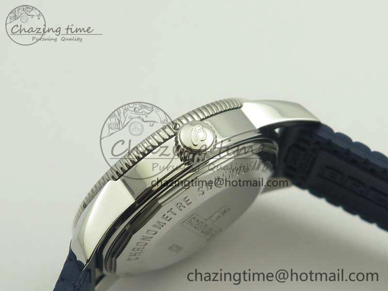 WaterResistant SuperOcean 42mm AB2010 SS GF 1:1 Best Edition Blue Dial Blue Ceramic Bezel On Rubber Strap B 5655