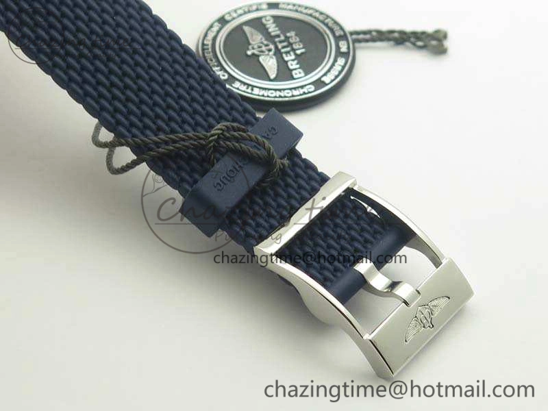 WaterResistant SuperOcean 42mm AB2010 SS GF 1:1 Best Edition Blue Dial Blue Ceramic Bezel On Rubber Strap B 5655
