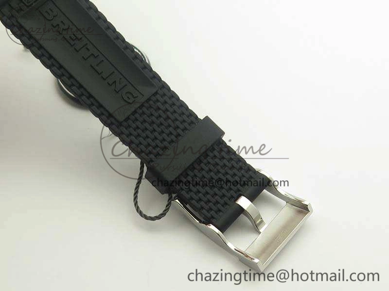 Unique SuperOcean 42mm AB2010 SS GF 1:1 Best Edition White Dial Black Ceramic Bezel On Rubber Strap B 5656