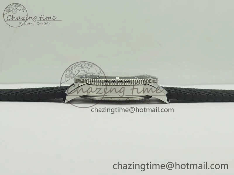 Fashionable SuperOcean 42mm AB2010 SS OMF 1:1 Best Edition Black Dial Black Ceramic Bezel on Black Rubber Strap A 5612