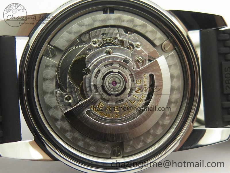 Fashionable SuperOcean 42mm AB2010 SS OMF 1:1 Best Edition Black Dial Black Ceramic Bezel on Black Rubber Strap A 5612