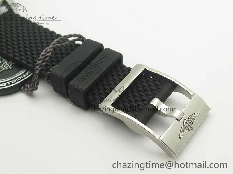 Fashionable SuperOcean 42mm AB2010 SS OMF 1:1 Best Edition Black Dial Black Ceramic Bezel on Black Rubber Strap A 5612