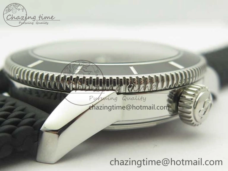 Fashionable SuperOcean 42mm AB2010 SS OMF 1:1 Best Edition Black Dial Black Ceramic Bezel on Black Rubber Strap A 5612