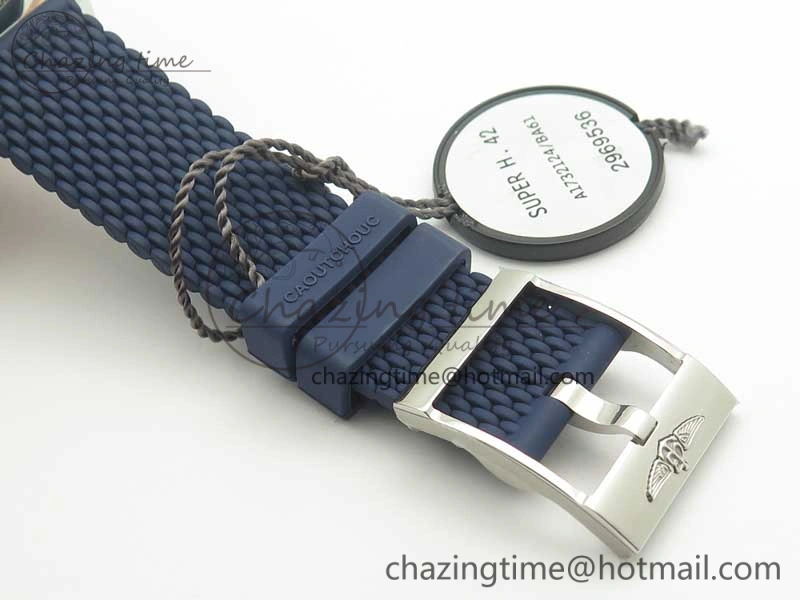 SoftTouch SuperOcean 42mm AB2010 SS OMF 1:1 Best Edition Blue Dial Blue Ceramic Bezel on Blue Rubber Strap A 5613