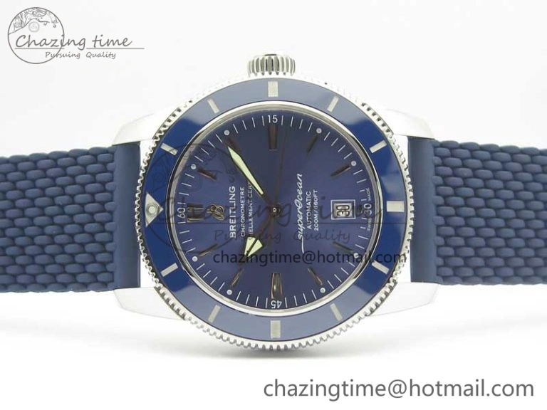 SoftTouch SuperOcean 42mm AB2010 SS OMF 1:1 Best Edition Blue Dial Blue Ceramic Bezel on Blue Rubber Strap A 5613