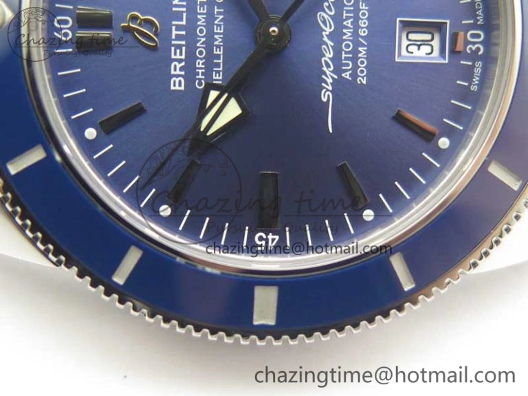 SoftTouch SuperOcean 42mm AB2010 SS OMF 1:1 Best Edition Blue Dial Blue Ceramic Bezel on Blue Rubber Strap A 5613