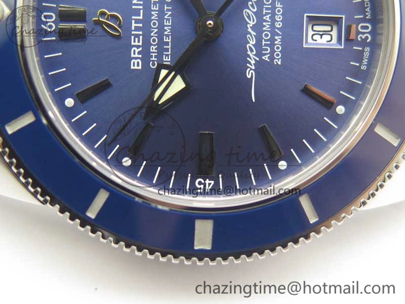 SoftTouch SuperOcean 42mm AB2010 SS OMF 1:1 Best Edition Blue Dial Blue Ceramic Bezel on Blue Rubber Strap A 5613