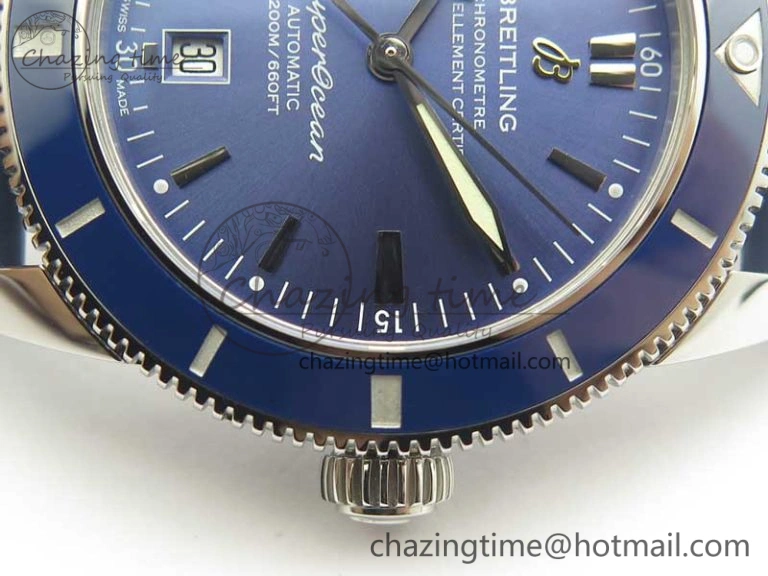 SoftTouch SuperOcean 42mm AB2010 SS OMF 1:1 Best Edition Blue Dial Blue Ceramic Bezel on Blue Rubber Strap A 5613