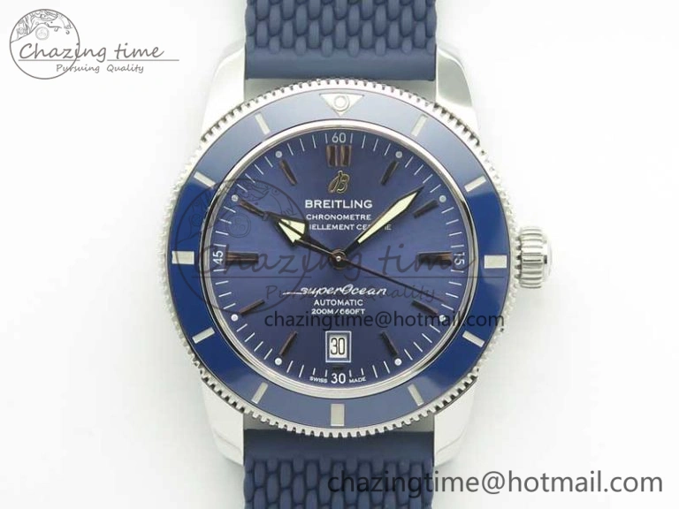 SoftTouch SuperOcean 42mm AB2010 SS OMF 1:1 Best Edition Blue Dial Blue Ceramic Bezel on Blue Rubber Strap A 5613