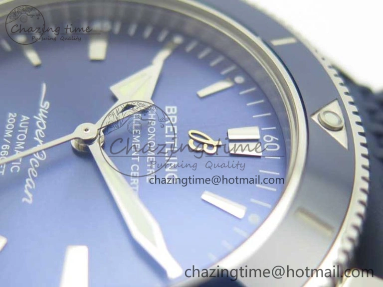SoftTouch SuperOcean 42mm AB2010 SS OMF 1:1 Best Edition Blue Dial Blue Ceramic Bezel on Blue Rubber Strap A 5613