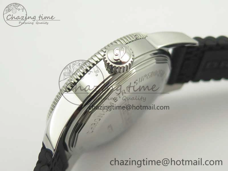 Timeless SuperOcean 42mm AB2010 SS OMF 1:1 Best Edition White Dial Black Ceramic Bezel on Black Rubber Strap A 5615