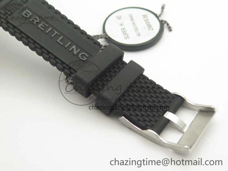 Timeless SuperOcean 42mm AB2010 SS OMF 1:1 Best Edition White Dial Black Ceramic Bezel on Black Rubber Strap A 5615