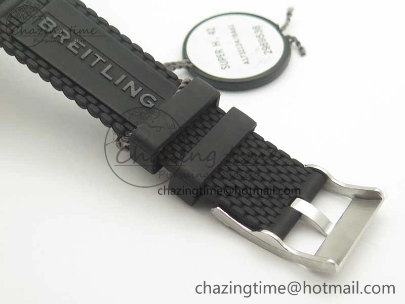 Timeless SuperOcean 42mm AB2010 SS OMF 1:1 Best Edition White Dial Black Ceramic Bezel on Black Rubber Strap A 5615