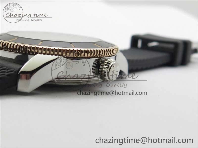 Stretchable SuperOcean 42mm AB2010 SS RG B50 1:1 Best Edition Black Dial Black Ceramic Bezel on Black Rubber strap A 5561