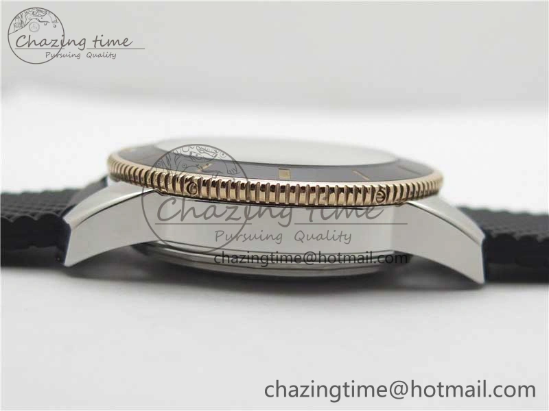 Stretchable SuperOcean 42mm AB2010 SS RG B50 1:1 Best Edition Black Dial Black Ceramic Bezel on Black Rubber strap A 5561