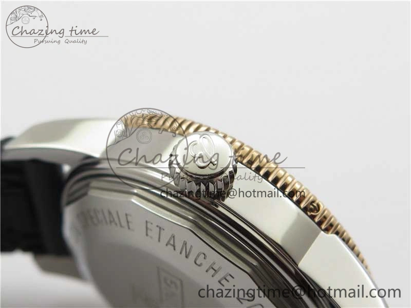 Stretchable SuperOcean 42mm AB2010 SS RG B50 1:1 Best Edition Black Dial Black Ceramic Bezel on Black Rubber strap A 5561