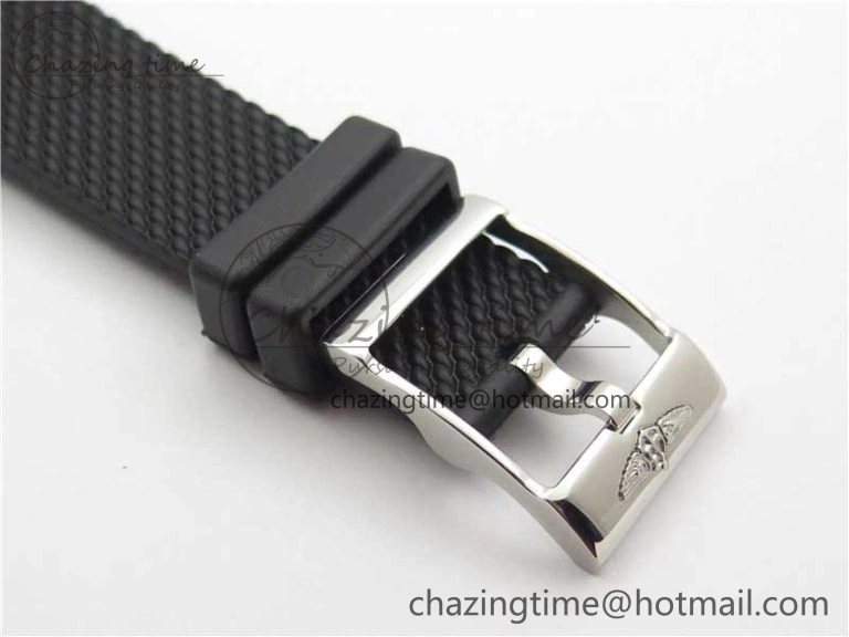 Stretchable SuperOcean 42mm AB2010 SS RG B50 1:1 Best Edition Black Dial Black Ceramic Bezel on Black Rubber strap A 5561