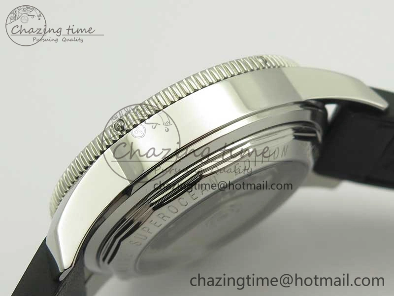 Affordable SuperOcean 44mm Black Ceramic Bezel Black Dial on Black Gummy Strap A 5638