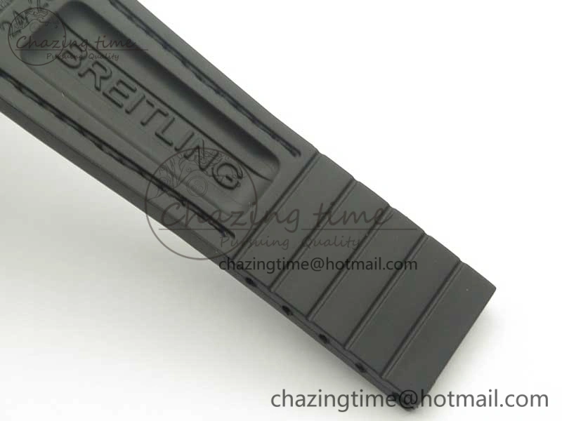 Affordable SuperOcean 44mm Black Ceramic Bezel Black Dial on Black Gummy Strap A 5638