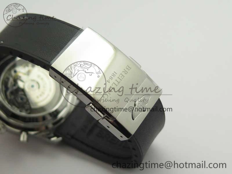 Affordable SuperOcean 44mm Black Ceramic Bezel Black Dial on Black Gummy Strap A 5638