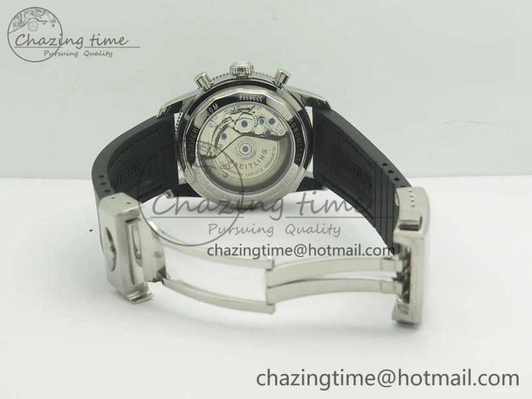 Affordable SuperOcean 44mm Black Ceramic Bezel Black Dial on Black Gummy Strap A 5638