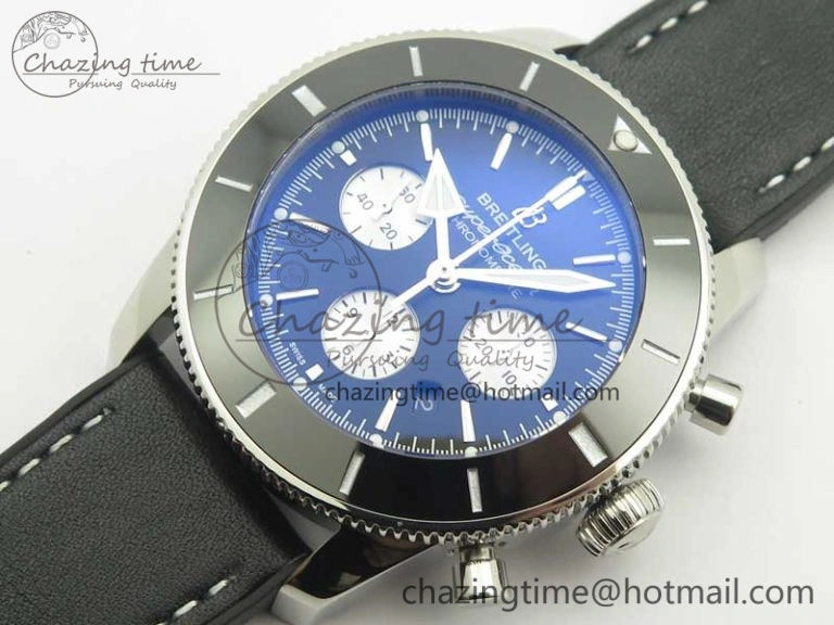 Affordable SuperOcean 44mm Black Ceramic Bezel Black Dial on Black Gummy Strap A 5638