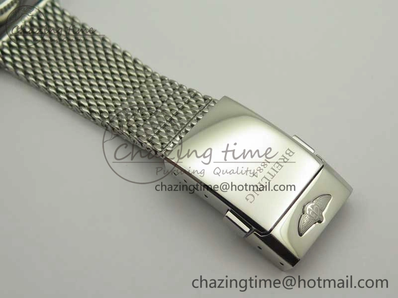 Cozy SuperOcean 44mm Black Ceramic Bezel Black Dial on SS Mesh Bracelet A 5646