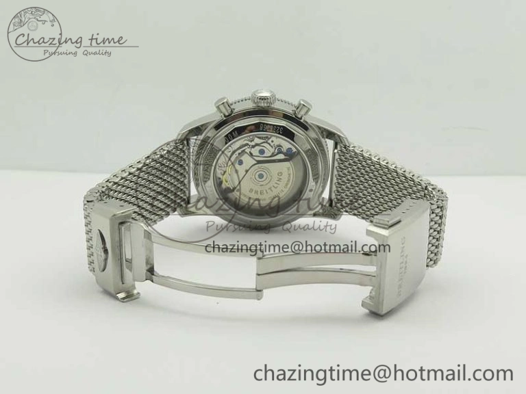 Cozy SuperOcean 44mm Black Ceramic Bezel Black Dial on SS Mesh Bracelet A 5646