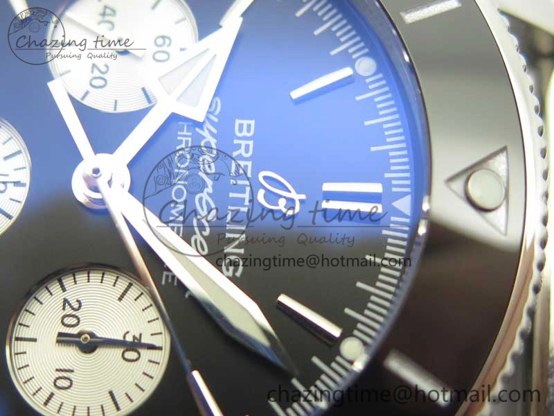 Cozy SuperOcean 44mm Black Ceramic Bezel Black Dial on SS Mesh Bracelet A 5646