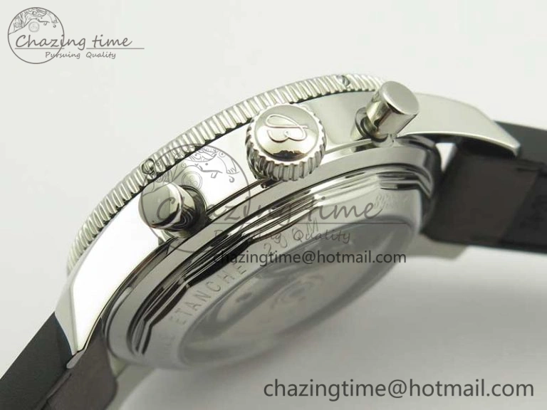 SuperOcean 44mm Black Ceramic Bezel Silver Dial on Brown Gummy Strap A FastDry 5637