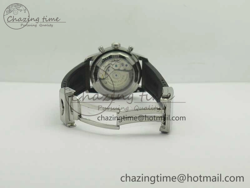 SuperOcean 44mm Black Ceramic Bezel Silver Dial on Brown Gummy Strap A FastDry 5637