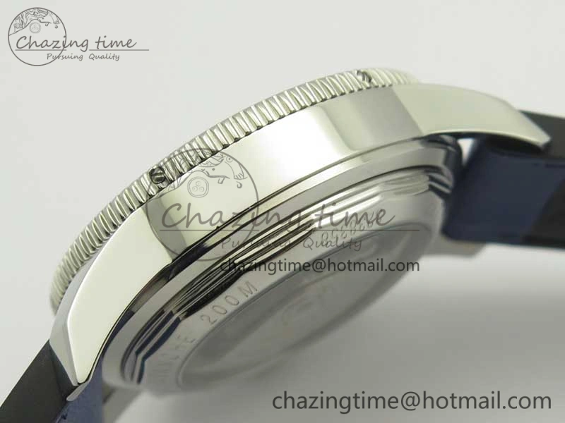 Attractive SuperOcean 44mm Blue Ceramic Bezel Blue Dial on Blue Gummy Strap A 5639