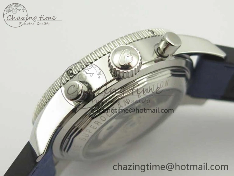 Attractive SuperOcean 44mm Blue Ceramic Bezel Blue Dial on Blue Gummy Strap A 5639