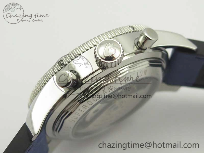 Attractive SuperOcean 44mm Blue Ceramic Bezel Blue Dial on Blue Gummy Strap A 5639